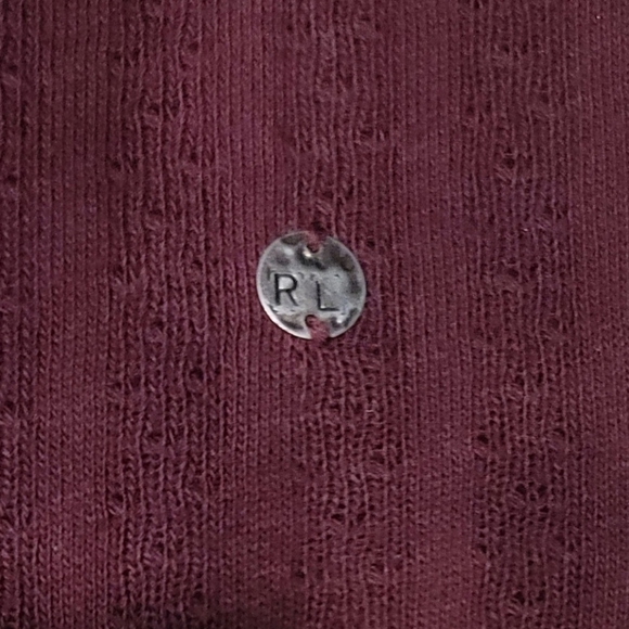 Ralph Lauren Denim & Supply Long Sleeve Maroon Henley Shirt w Lace Detail sz S - Picture 3 of 10
